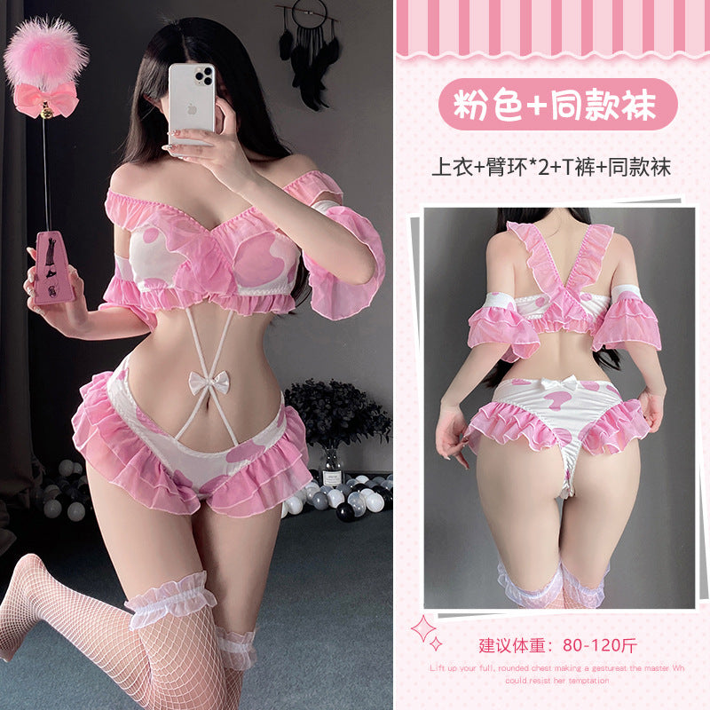 BT2699-性感內衣女性感激情套裝牛奶火辣睡衣可愛制服誘惑女睡衣