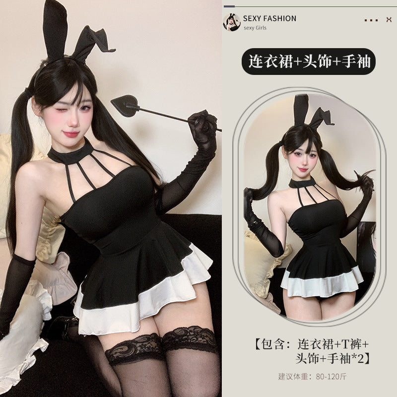 BT2944-性感情趣內衣女火辣可愛兔女郎吊帶睡裙純欲免脫挑逗睡衣睡衣