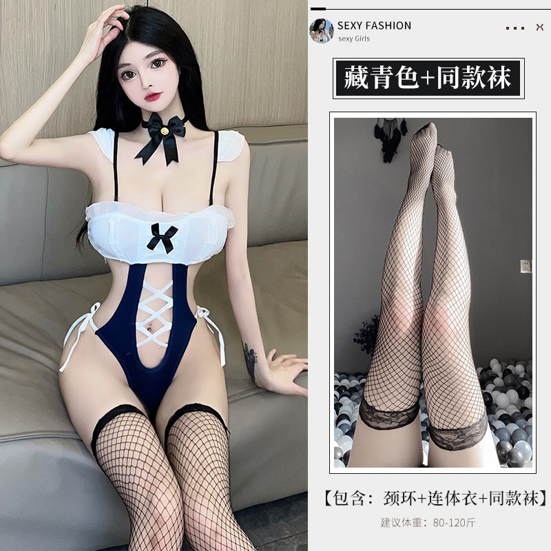 BT8501-性感內衣情趣內衣女蕾絲角色扮演開檔免脫誘惑調情吊帶睡裙女僕制服女睡衣睡裙