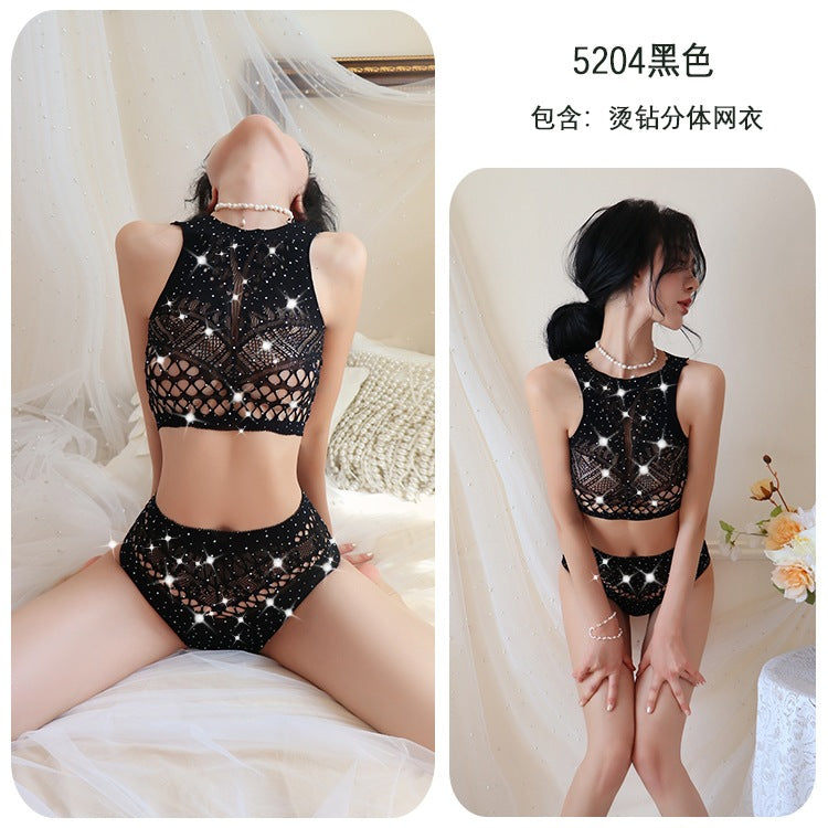【A-5204】性感內衣情趣內衣性感誘惑連身襪網襪制服誘惑網衣二件式女睡衣睡裙