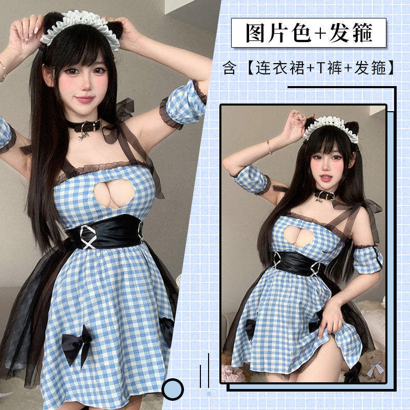 BT2875-性感內衣純欲網紗透胸軟糯甜美女僕裝情趣內衣女性感女傭制服免脫套裝女睡衣睡裙