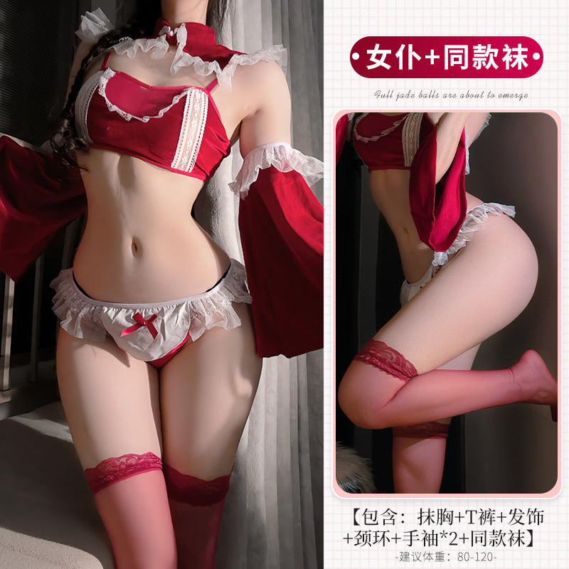 BT2866-性感純欲聖誕裝兔女郎制服誘惑套裝情趣內衣性感新年戰袍角色扮演女睡衣睡裙