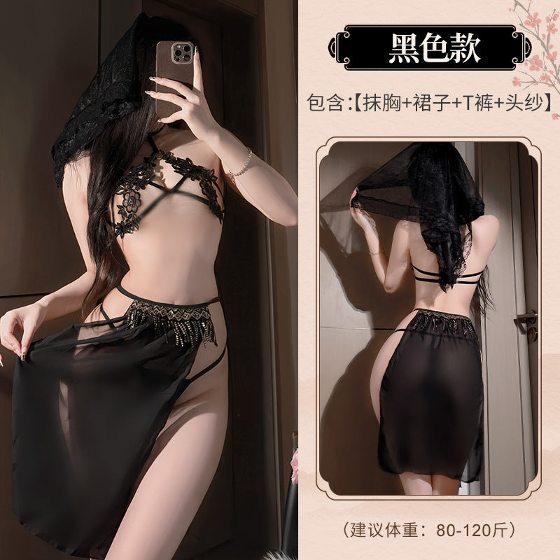 BS2882-情趣性感內衣新娘婚紗約會制服誘惑床上免脫誘惑女睡衣套裝睡裙