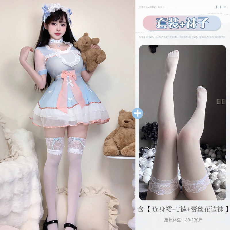 BT2837-性感內衣網紗透胸軟糯純欲甜美女僕裝情趣內衣女傭制服套裝女睡衣睡裙