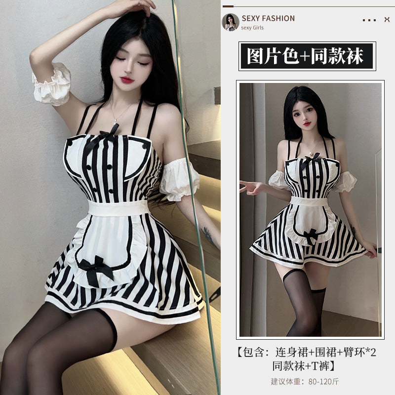 BT2762-性感內衣情趣內衣性感黑白純欲系女傭女僕cos角色扮演制服誘惑免脫裝女睡裙