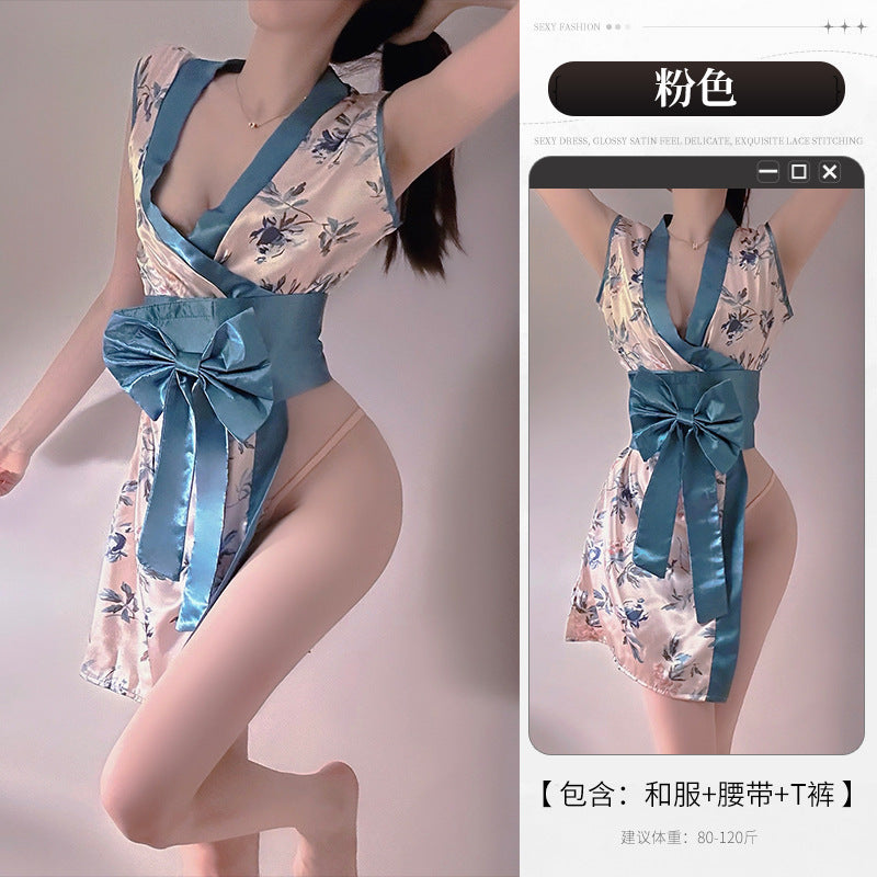 BT8334-性感內衣情趣内衣和服蝴蝶复古旗袍性感蕾丝古典纯欲制服套装女睡衣睡裙