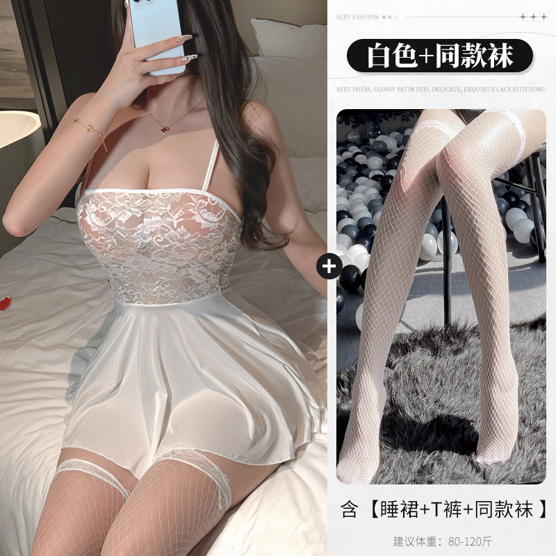 BS8322-性感內衣情趣內衣女性感吊帶蕾絲誘惑睡裙夜店火辣免脫女睡衣睡裙
