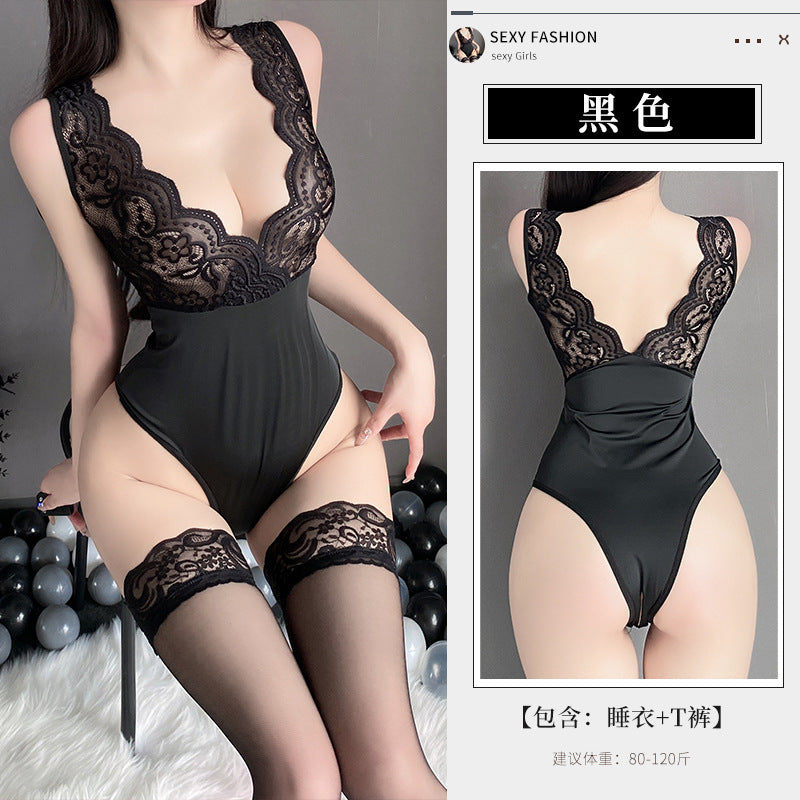 BS8619-性感情趣內衣女透視純欲蕾絲睡衣誘惑激情制服套裝連體衣女睡衣睡裙