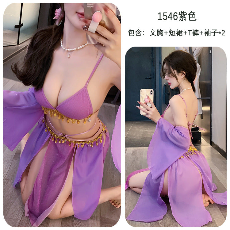 【A-1546】情趣內衣性感綁帶古風復古肚兜女漢服蕾絲連衣裙套裝女睡衣睡裙