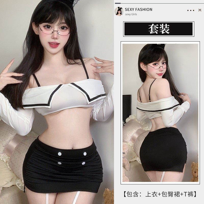 BT2894-性感情趣內衣女純欲秘書兔女郎制服誘惑挑逗COS制服免脫套裝女睡衣睡裙