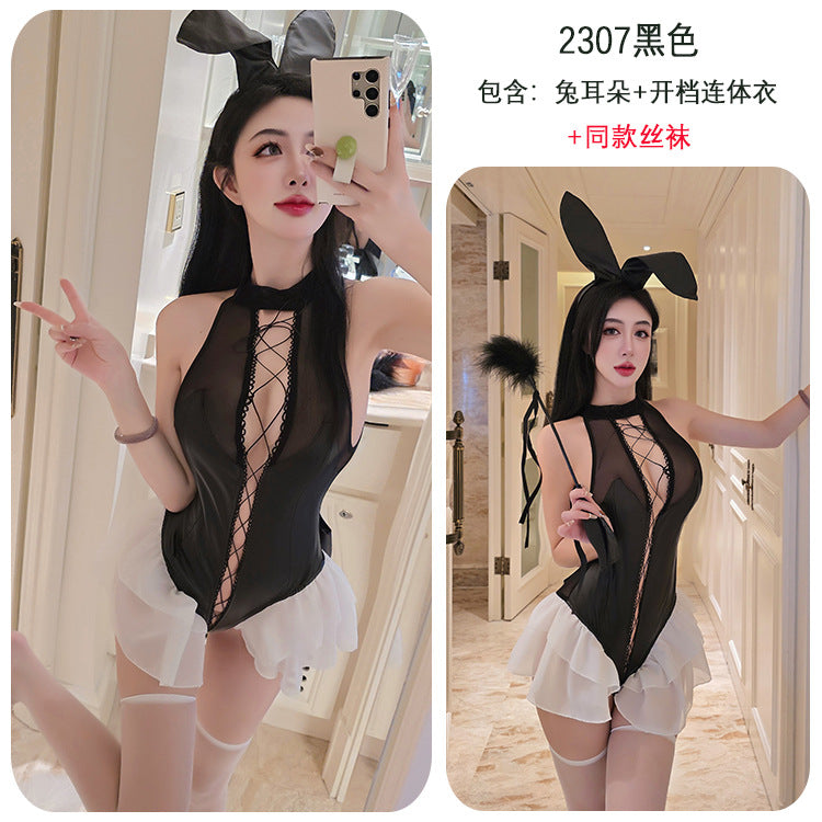 【A-2307】情趣內衣性感兔女郎制服誘惑連體衣紗裙皮衣角色扮演女睡衣睡裙