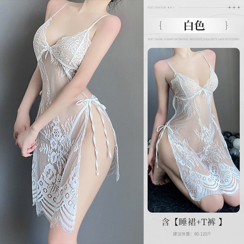 BS8224-性感內衣情趣內衣性感女睡裙側開透視吊帶睡衣激情衣服純欲免脫女睡衣睡裙