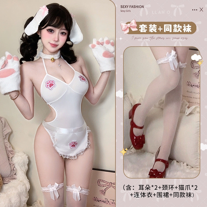 BT2146-性感情趣內衣女可愛喵咪套裝純欲火辣顯臀情趣誘惑純欲連體衣女睡衣睡裙