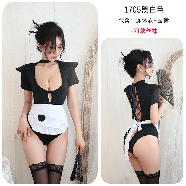 【A-1705】性感內衣情趣內衣女僕裝誘惑角色扮演連體女傭服制服誘惑套裝睡衣睡裙