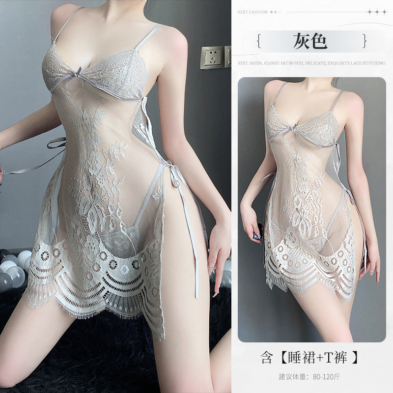 BS8224-性感內衣情趣內衣性感女睡裙側開透視吊帶睡衣激情衣服純欲免脫女睡衣睡裙