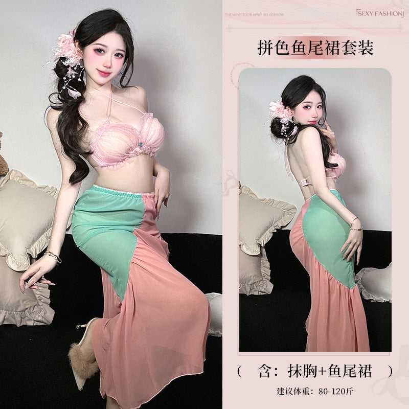 BT2868-性感內衣情趣內衣人魚cos包臀長裙純欲激情睡衣制服誘惑套裝睡裙