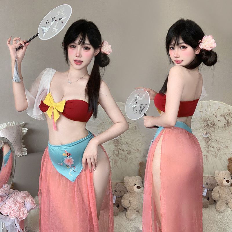BT2865-性感內衣古韻情趣內衣純欲飄逸舞袖套裝漢服古風情趣睡衣免脫套裝女睡衣睡裙