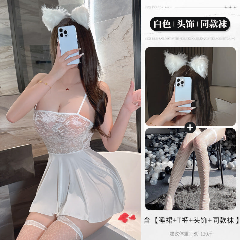 BS8322-性感內衣情趣內衣女性感吊帶蕾絲誘惑睡裙夜店火辣免脫女睡衣睡裙