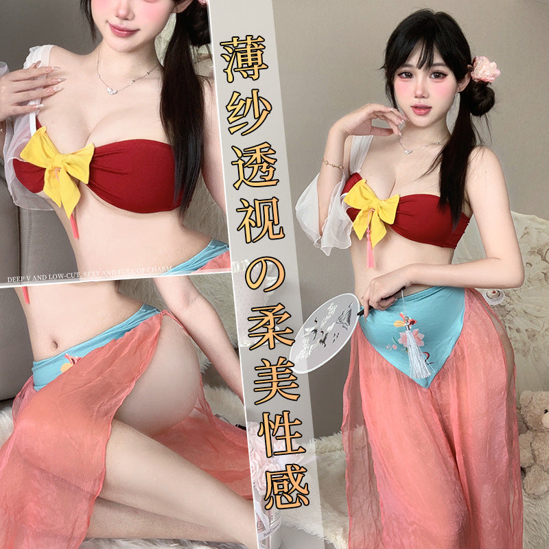 BT2865-性感內衣古韻情趣內衣純欲飄逸舞袖套裝漢服古風情趣睡衣免脫套裝女睡衣睡裙