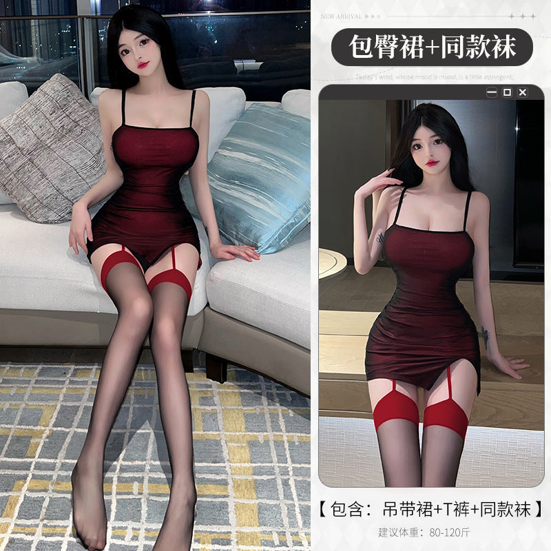 BT8517-性感內衣情趣內衣吊帶包臀裙激性感免脫制服誘惑女睡衣純欲火辣女睡裙