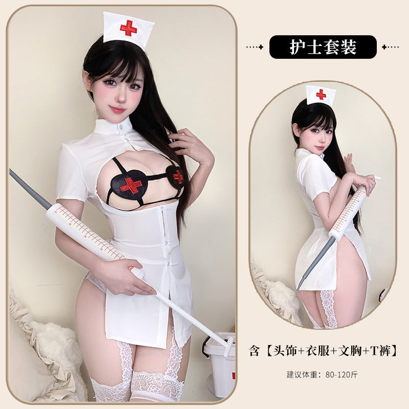 BT2148-性感情趣內衣女制服誘惑角色扮演護士純欲免脫套裝女睡衣睡裙