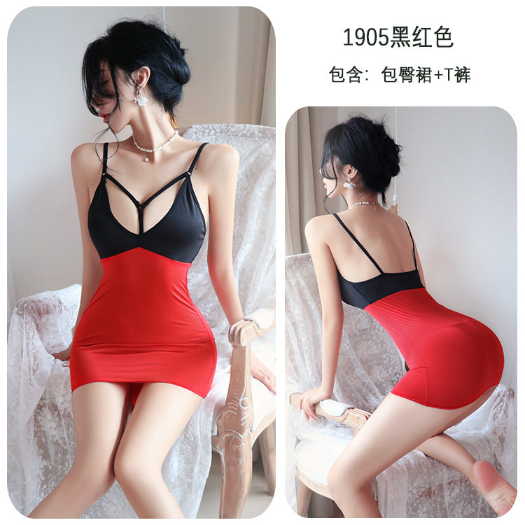 【A-1905】性感內衣情趣內衣床上透視裝性感睡衣免脫包臀裙制服誘惑女腄衣睡裙