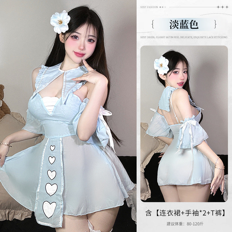 BT2696-性感情趣內衣深v女僕套裝角色扮演制服誘惑套裝女傭睡衣睡裙