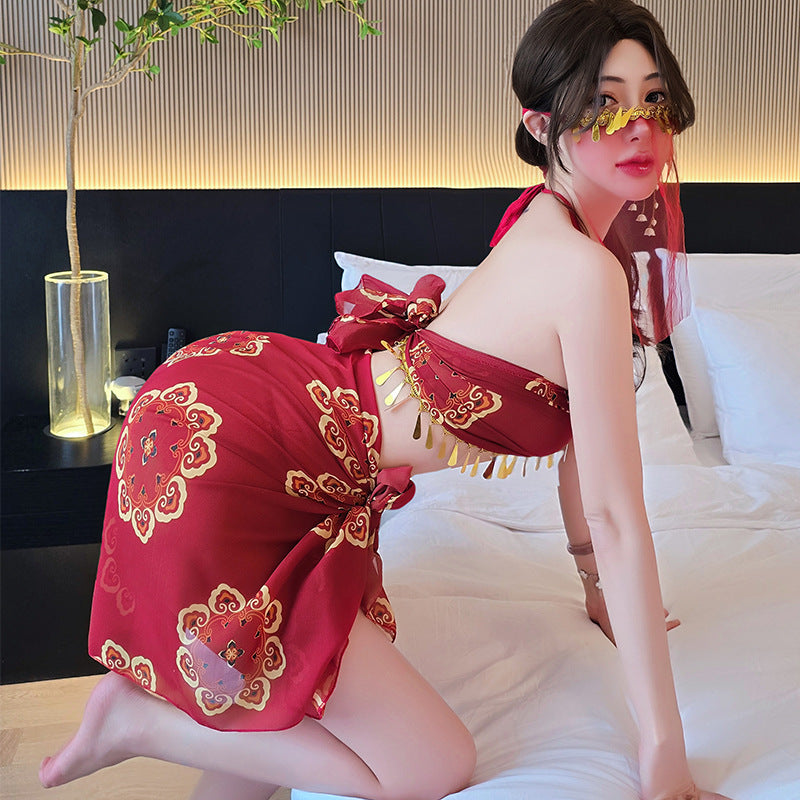 【A-1528】性感情趣內衣飛天舞姬異域風情燙金抹胸情趣制服古風漢服女睡衣睡裙