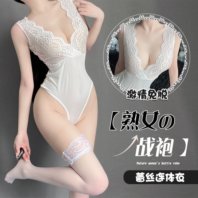 BS8619-性感情趣內衣女透視純欲蕾絲睡衣誘惑激情制服套裝連體衣女睡衣睡裙