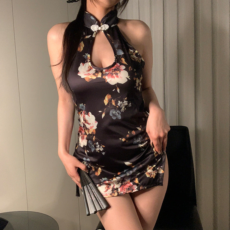 BT8612-性感內衣情趣內衣古風刺繡旗袍挑逗約會戰袍制服誘惑女睡衣睡裙