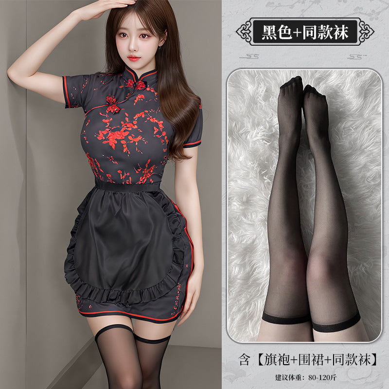 BT8545-性感情趣內衣中華娘旗袍激情純欲廚娘制服角色扮演套裝女睡衣睡裙
