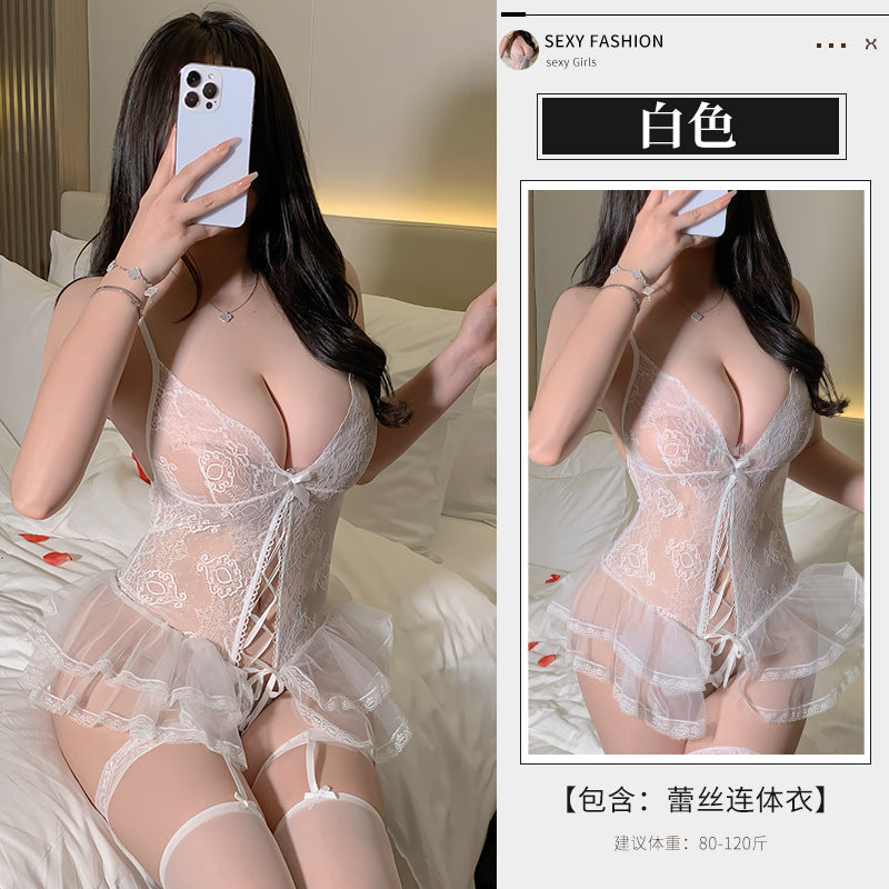 BS8532-性感內衣情趣內衣性感睡衣深V透視蕾絲吊帶免脫連體裝女睡衣睡裙