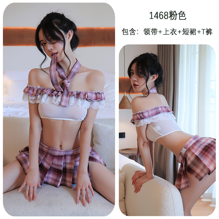 【A-1468】性感內衣情趣內衣性感學生角色扮演短裙誘惑清純制服誘惑裝