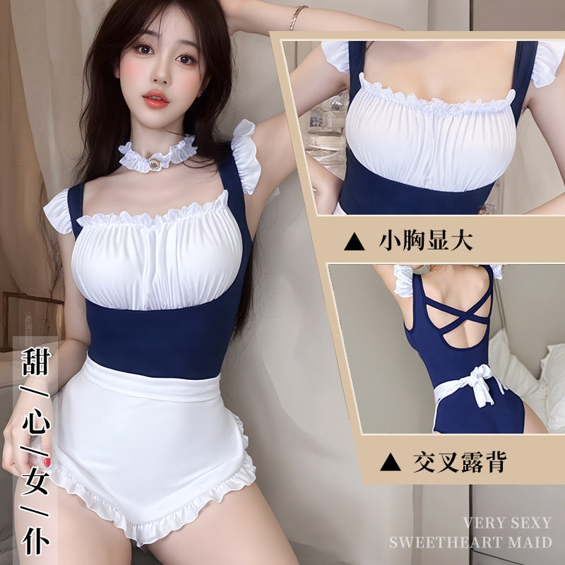 BT2360-2性感情趣內衣內衣蕾絲純情女僕激情套裝誘惑夜店大碼套裝女睡衣睡裙