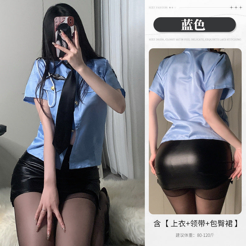 BT8537-性感內衣情趣內衣角色扮演套裝誘惑女警制服性感包臀裙制服套裝女睡衣睡裙