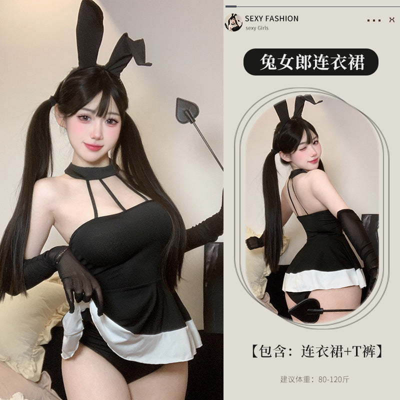 BT2944-性感情趣內衣女火辣可愛兔女郎吊帶睡裙純欲免脫挑逗睡衣睡衣