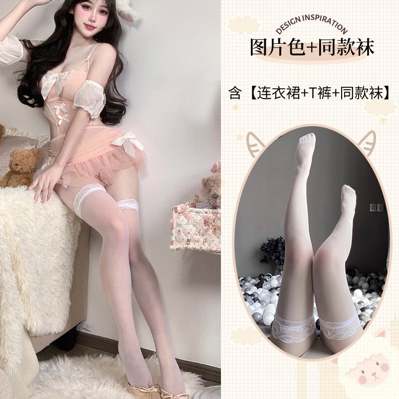 BT2813-性感情趣內衣露胸透視誘惑裸背系帶可愛女僕角色扮演制服套裝女睡衣睡裙