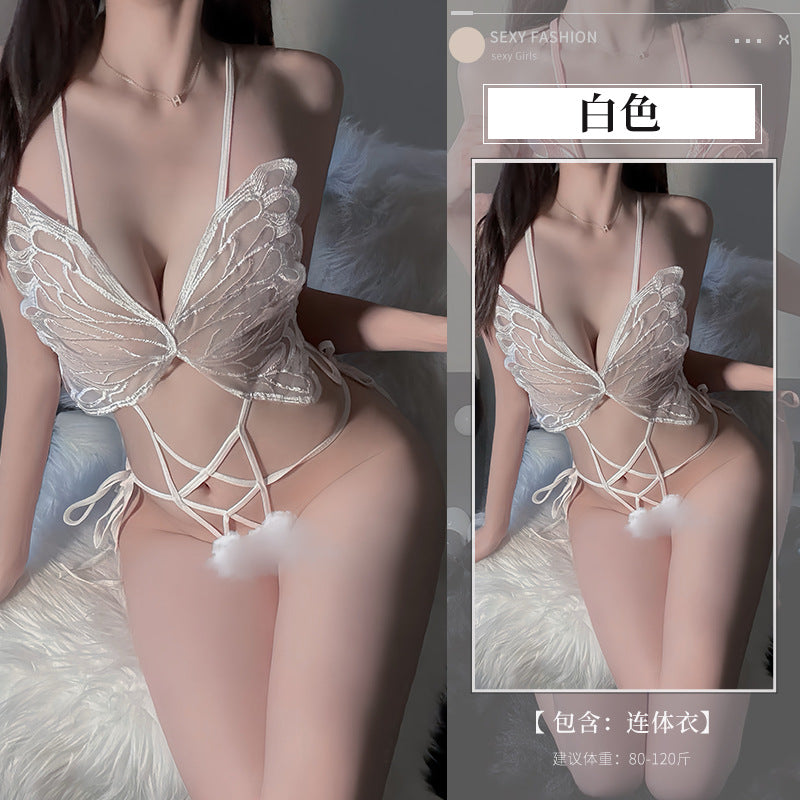 BS8572-性感內衣情趣內衣蝴蝶純欲蕾絲惹火情趣鏤空火辣誘惑激情連體裝女睡衣睡裙