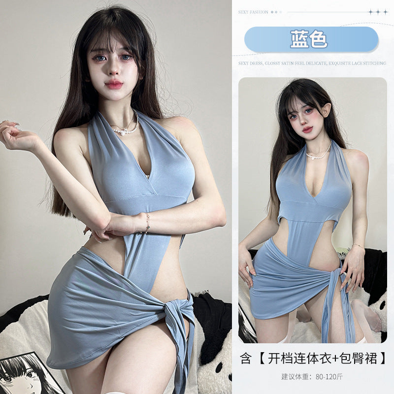 BS8105-性感內衣情趣內衣性感純欲開檔連體包臀免脫床上辣妹女睡衣睡裙