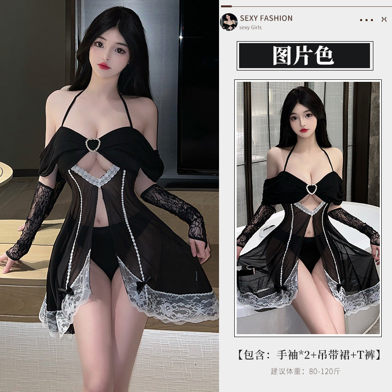 BS2819-性感內衣情趣內衣激情裝戰袍誘惑蕾絲透明性感免脫女睡衣女睡裙