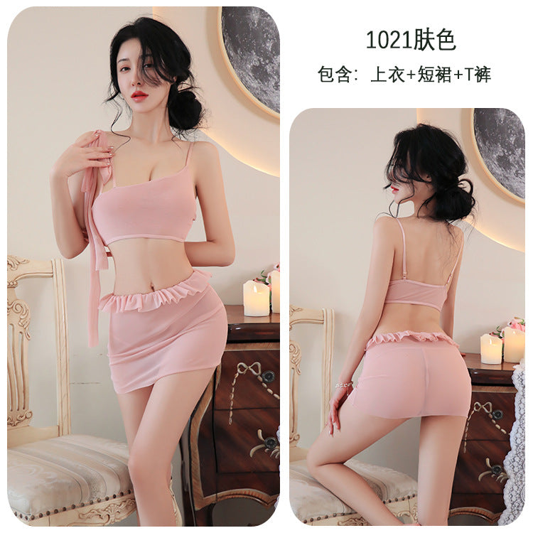 【A-1021】性感內衣情趣內衣透視分體裙激情誘惑免脫女睡衣睡裙