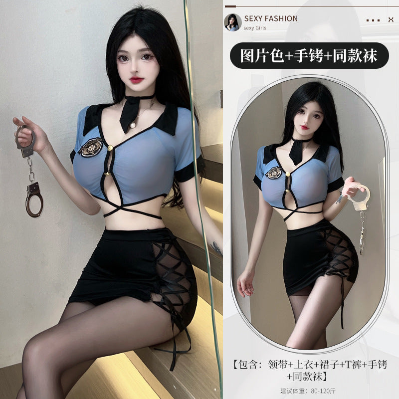 BT8500-性感內衣情趣內衣性感角色扮演女警制服激情床上套裝誘惑職業裝女睡衣