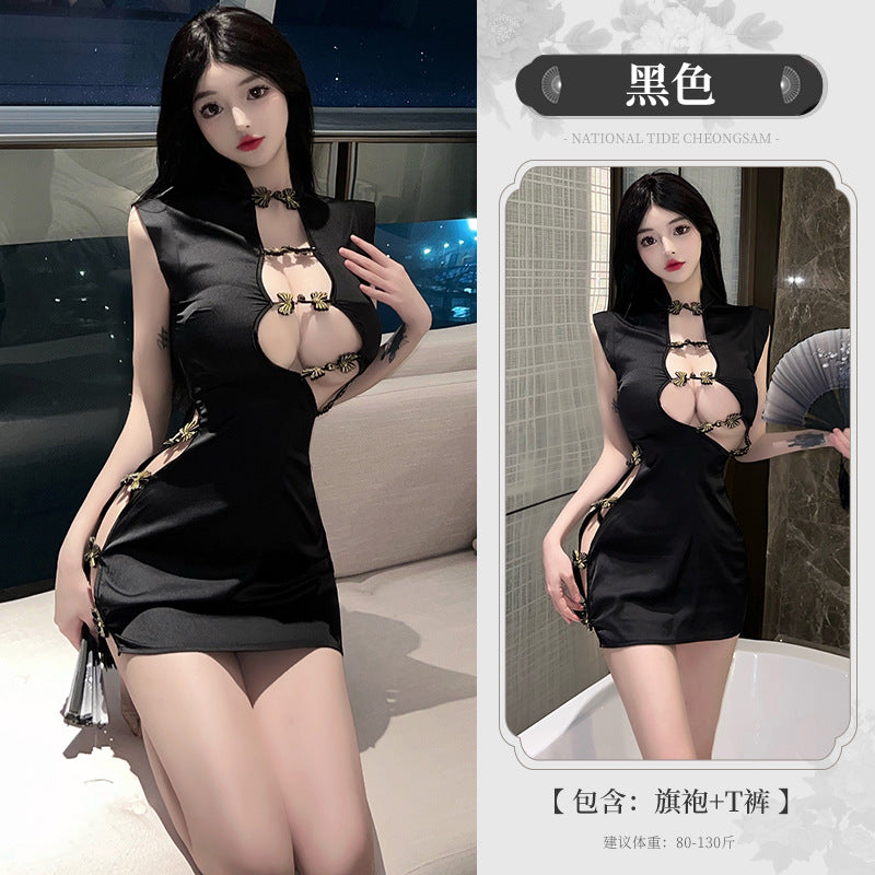 BT8413-性感內衣情趣內衣女純欲復古旗袍連衣裙床上戰袍套裝女睡裙睡衣