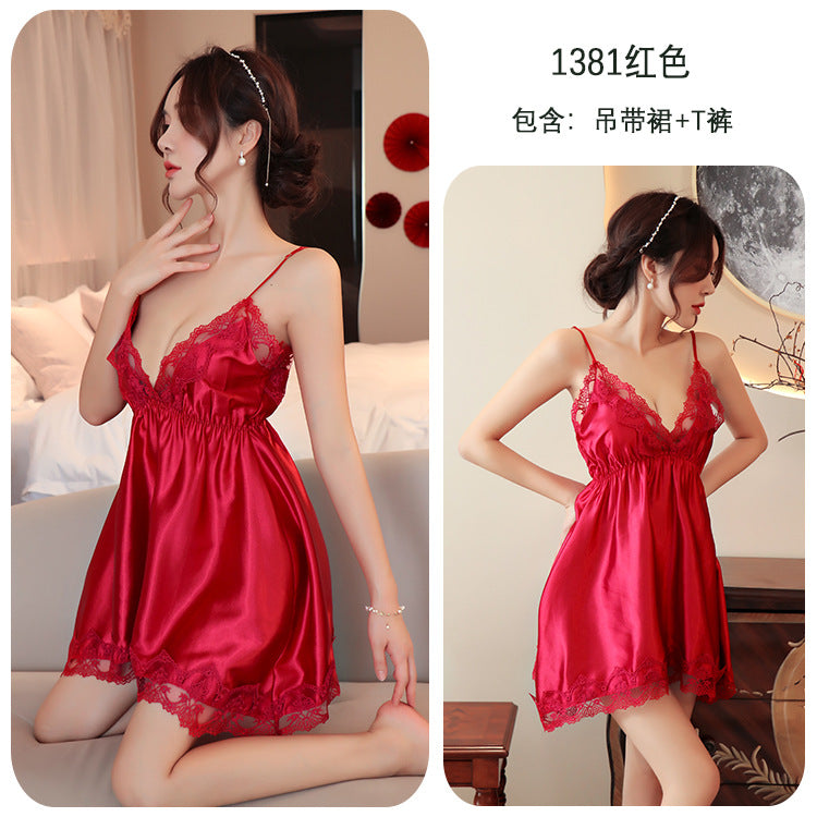 【A-1381】性感內衣女式蕾絲性感內衣刺繡睡裙誘惑女睡衣裝