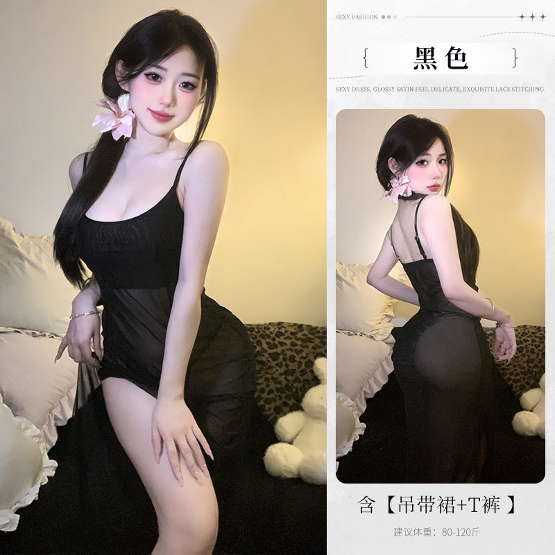 BS1230-性感情趣內衣激情誘惑吊帶長裙睡衣睡裙網紗欲風套裝