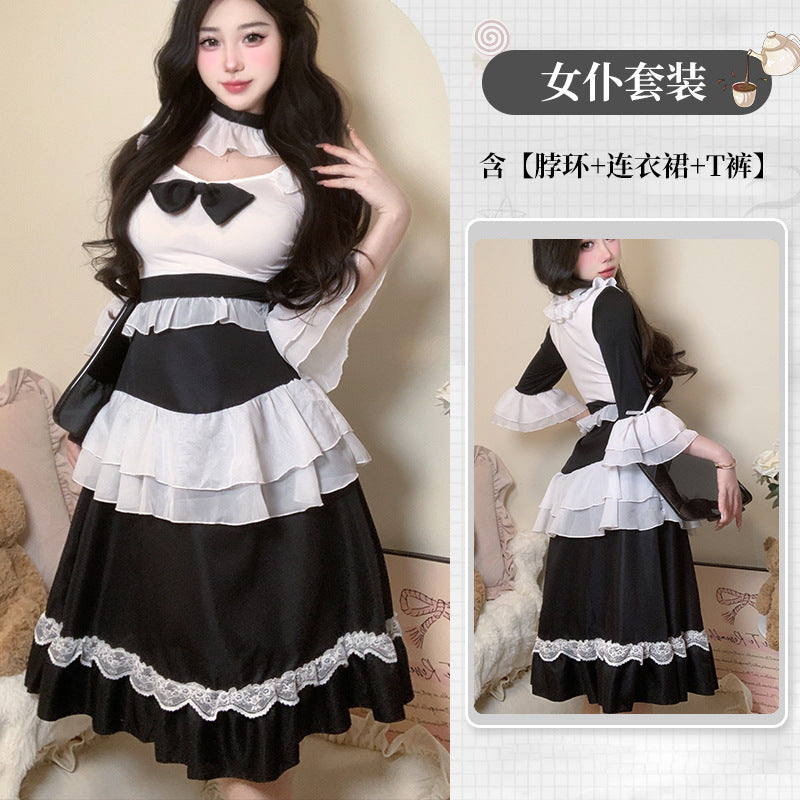 BT2921-性感情趣內衣純欲歐美黑白純欲女僕套裝cos制服誘惑套裝女睡衣睡裙