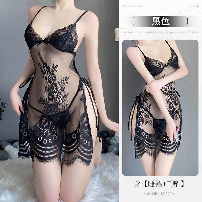 BS8224-性感內衣情趣內衣性感女睡裙側開透視吊帶睡衣激情衣服純欲免脫女睡衣睡裙