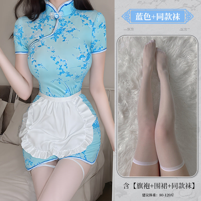 BT8545-性感情趣內衣中華娘旗袍激情純欲廚娘制服角色扮演套裝女睡衣睡裙