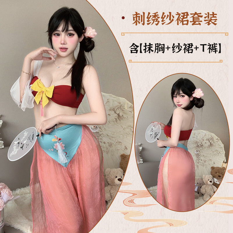 BT2865-性感內衣古韻情趣內衣純欲飄逸舞袖套裝漢服古風情趣睡衣免脫套裝女睡衣睡裙