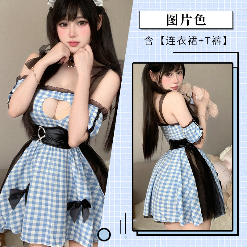 BT2875-性感內衣純欲網紗透胸軟糯甜美女僕裝情趣內衣女性感女傭制服免脫套裝女睡衣睡裙